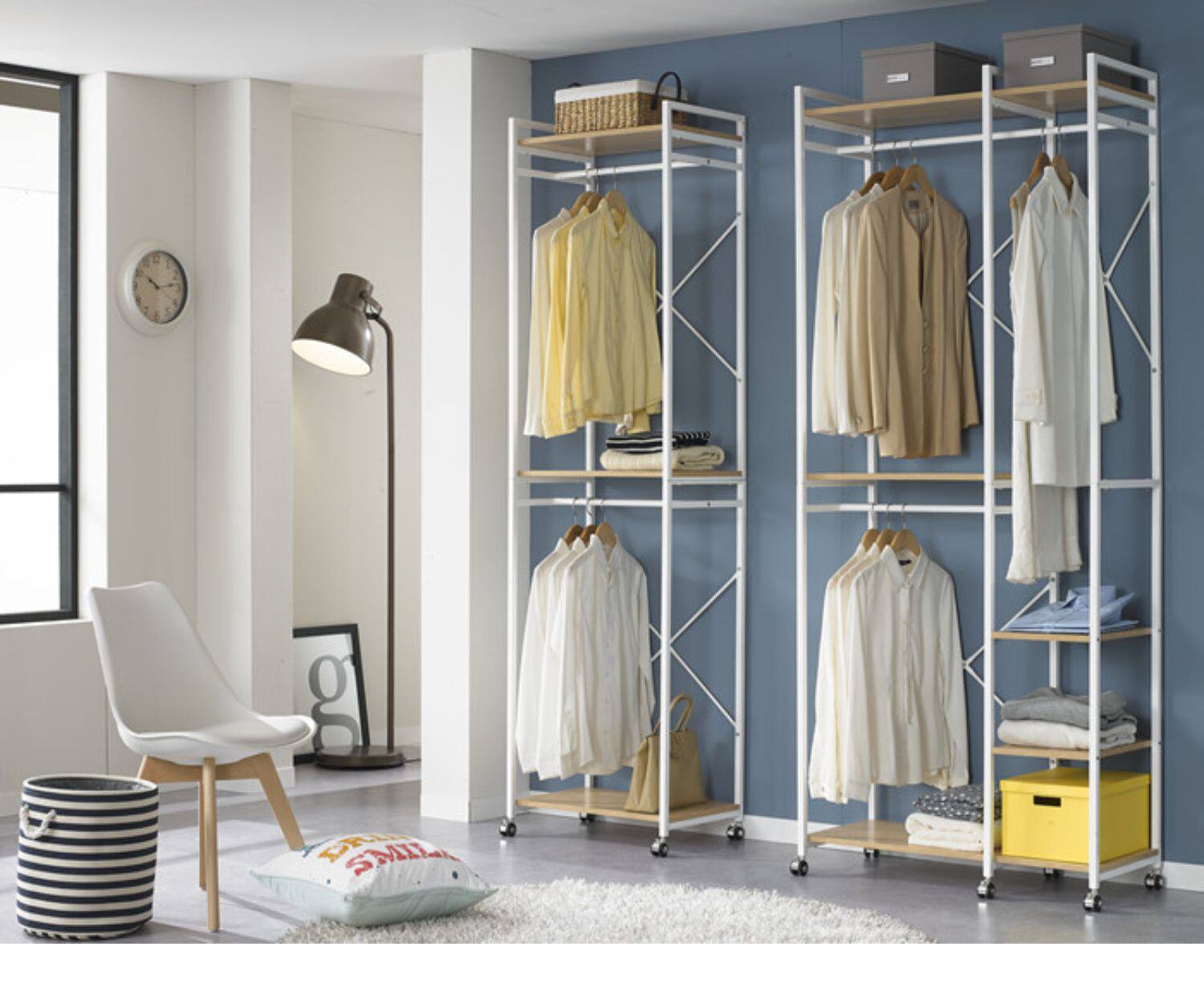 落地衣柜单杆开放式多层衣架卧室家用挂衣服的架子衣帽架凉衣架