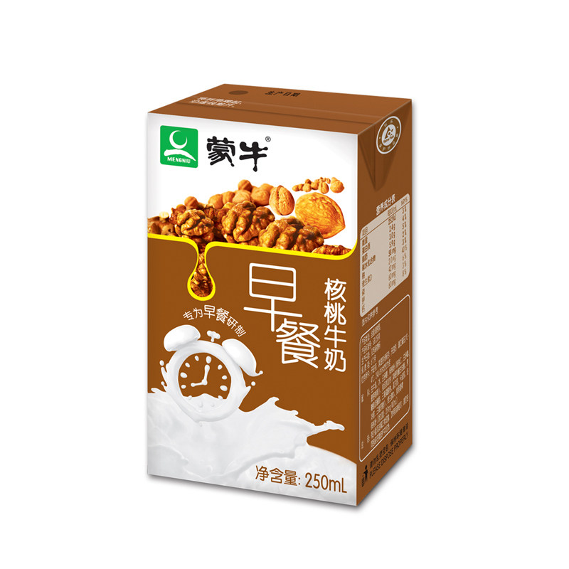 蒙牛旗舰店 早餐奶核桃味牛奶250ml*16盒整箱