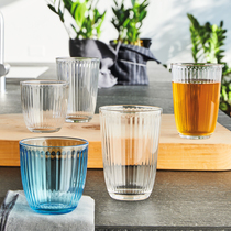 bormiolirocco glass water cup 6 hotel household heat-resistant stackable drinking water cold drink juice cup set