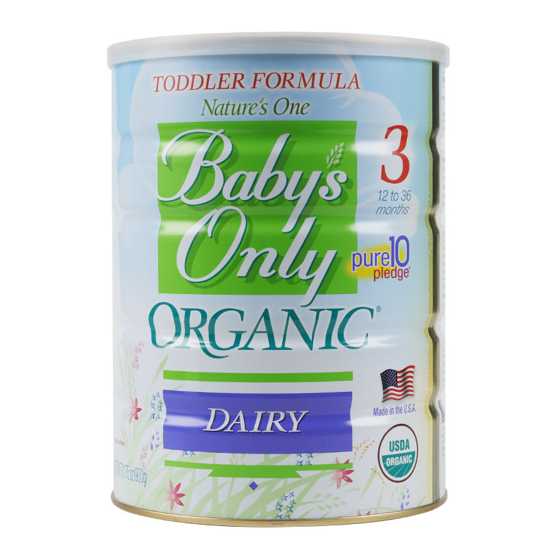 贝欧莱1-3岁有机婴幼儿配方奶粉3段罐装900g三段牛奶粉美国进口