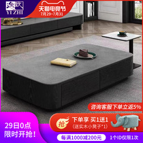 Italian rock plate coffee table Simple modern size apartment living room light luxury square creative coffee table TV cabinet combination
