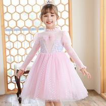 Children Sweater Dress Autumn Winter Clothing 2021 New Girl Dress Dress Foreign Air Knit Long Sleeve Skirt Girl Princess Dress