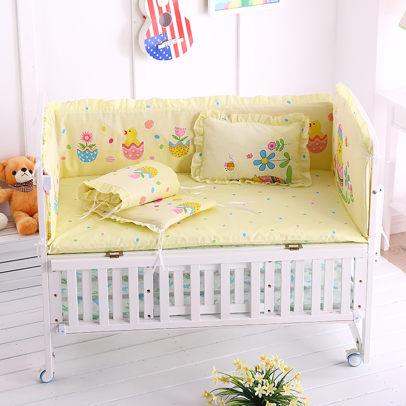 纯棉可拆洗床围床上用品五件套全棉宝宝床围婴儿童床品套件产品展示图1