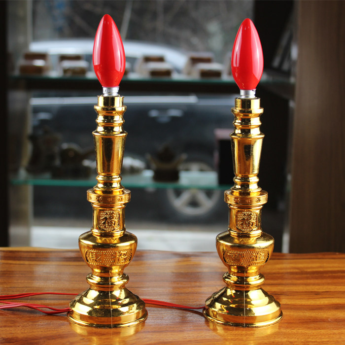 8寸招财电烛灯 招财进宝财神关公供灯 电烛灯电蜡烛电烛台佛灯