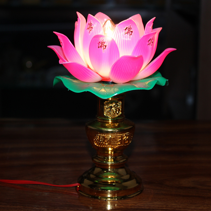 如意招财莲花灯 长明灯佛灯 插电佛供灯 莲花灯 佛教