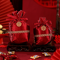 Wedding supplies drawstring candy bag Yarn bag Creative Chinese wedding candy packaging Wedding portable sugar bag