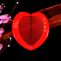 Wedding wedding supplies Red comb Wedding comb Peach heart happy comb Wooden comb Wedding comb Bridal dowry products