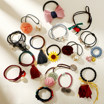 Korean head rope Hair rope Hair ring Leather sleeve tie Hair jewelry Headdress hair accessories Hair band Female simple leather band Adult hair band