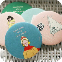 Korean cute mini portable makeup mirror Portable cartoon small mirror Portable mirror Dressing mirror Desktop princess mirror woman