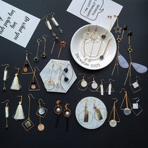 Korean fashion long net red earrings earrings female drop earrings burst temperament simple personality trinkets earrings super fairy