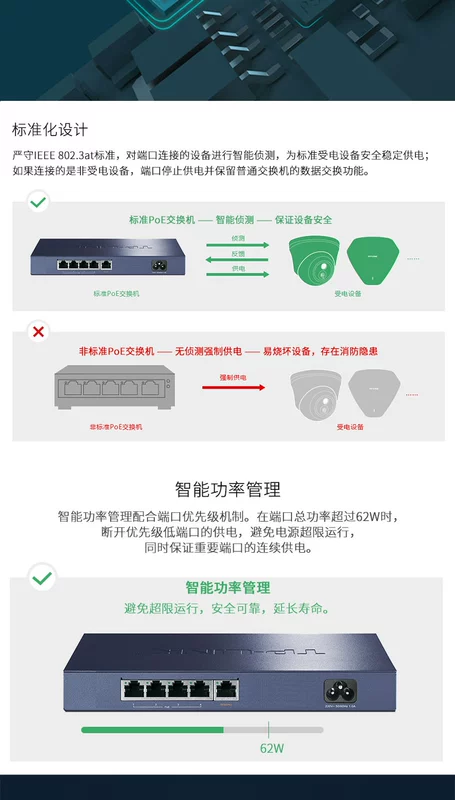 TP-LINK 4 cổng 5 cổng 100M Bộ chuyển mạch POE 48V Bộ nguồn POE tiêu chuẩn Bộ chia mạng TL-SF1005PE Bộ chia mạng cáp bộ chia trung tâm chuyển mạch không gigabit tại nhà tốc độ cao - Khác