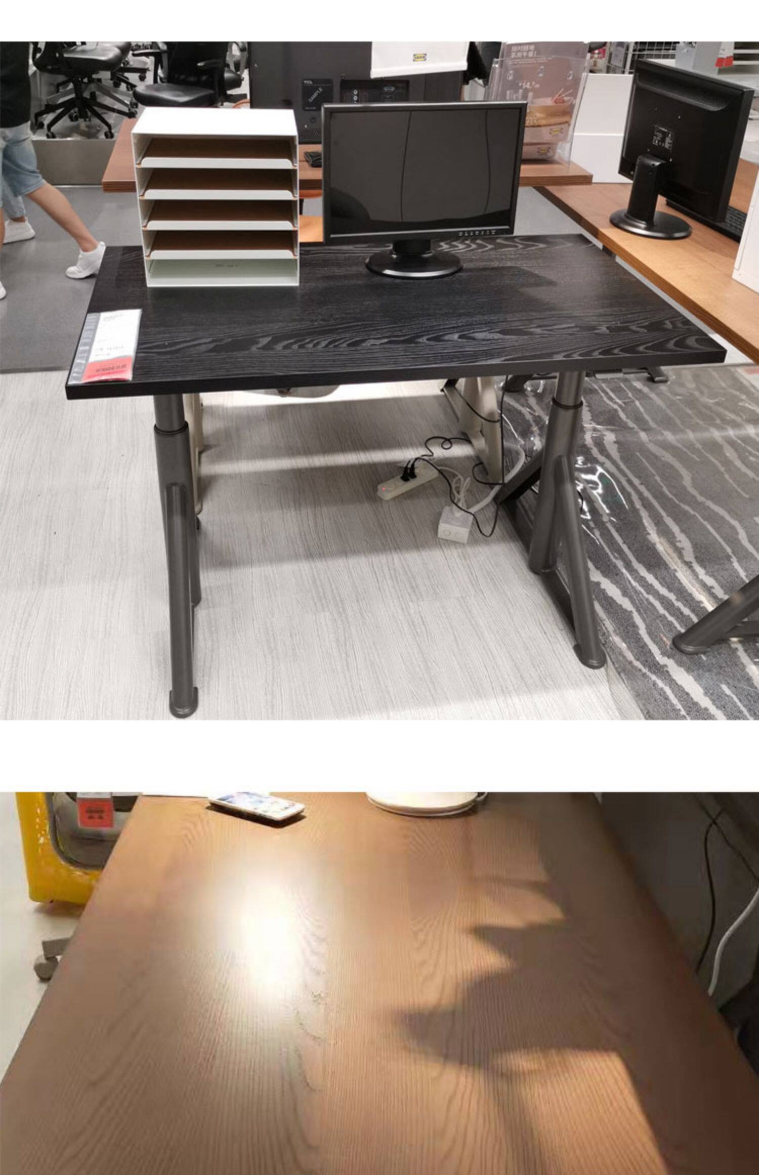 宜家代购ikea伊朵森简约可升降电脑桌书桌办公桌学习桌书房写字台