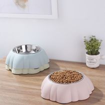 Cat Bowl Double Bowl Anti-Overturning Stainless Steel High Foot Cute Pet Dog Bowls Basin Plastic Small Large Canine Kokie Basin