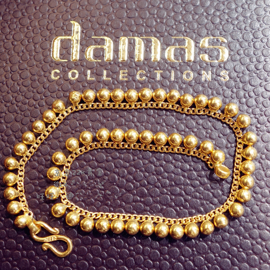 特价 黄金手链【damas品牌】22k迪拜黄金手链,迪拜素金手链_9折现价
