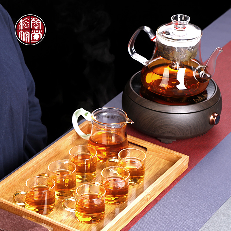 Household'm glass tea set fruit electric heating kettle electrothermal electric TaoLu furnace small cooking tea