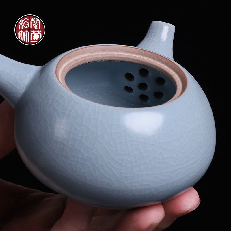 Open the slice your up teapot single pot teapot ice crack glaze ceramic side the cyan kung fu tea set for its ehrs single pot of day