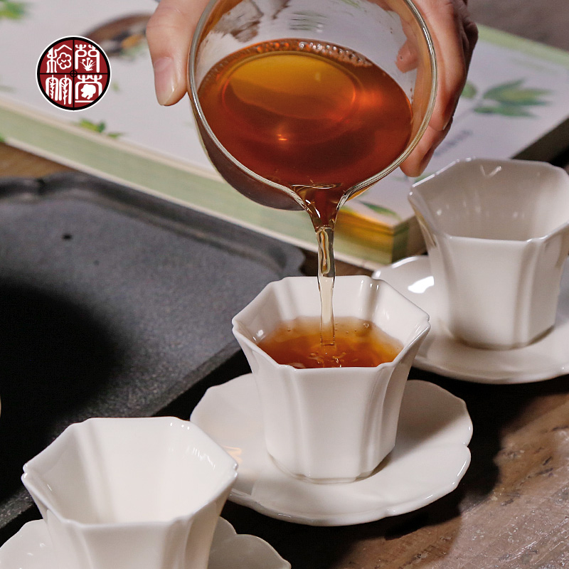 White porcelain individual sample tea cup master single cup tea cup ceramic thin body small individual move kung fu tea cup mat