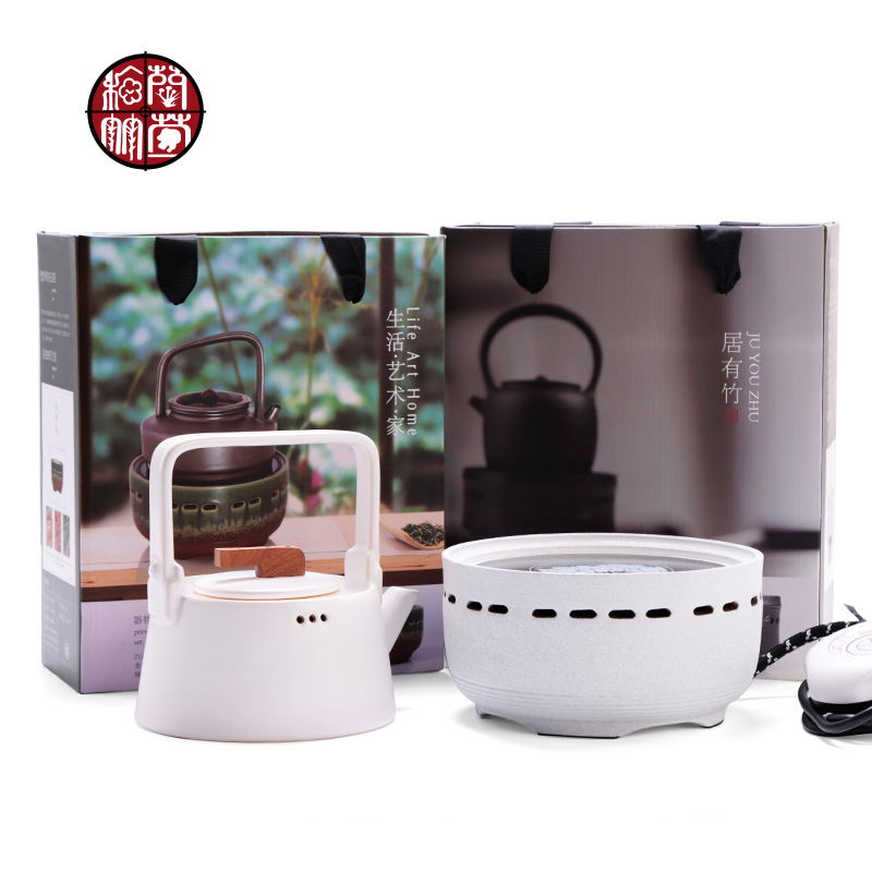 White pottery pot of girder ceramic kettle electric TaoLu boiled tea.mute teapot household contracted tea gift box package