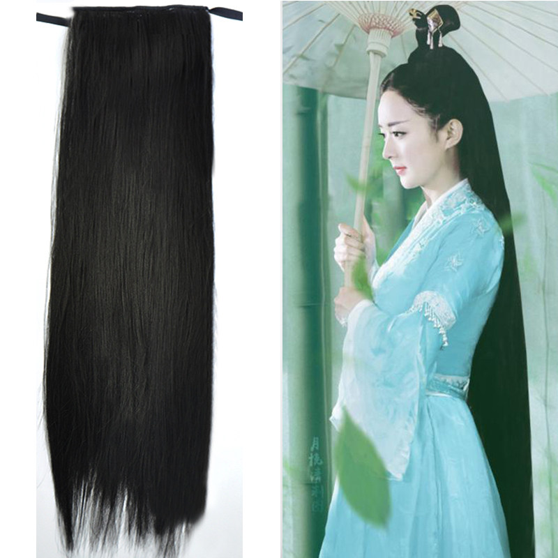 影楼造型古装披肩发长直发古装加宽长发片汉服后披发马尾带隐形夹