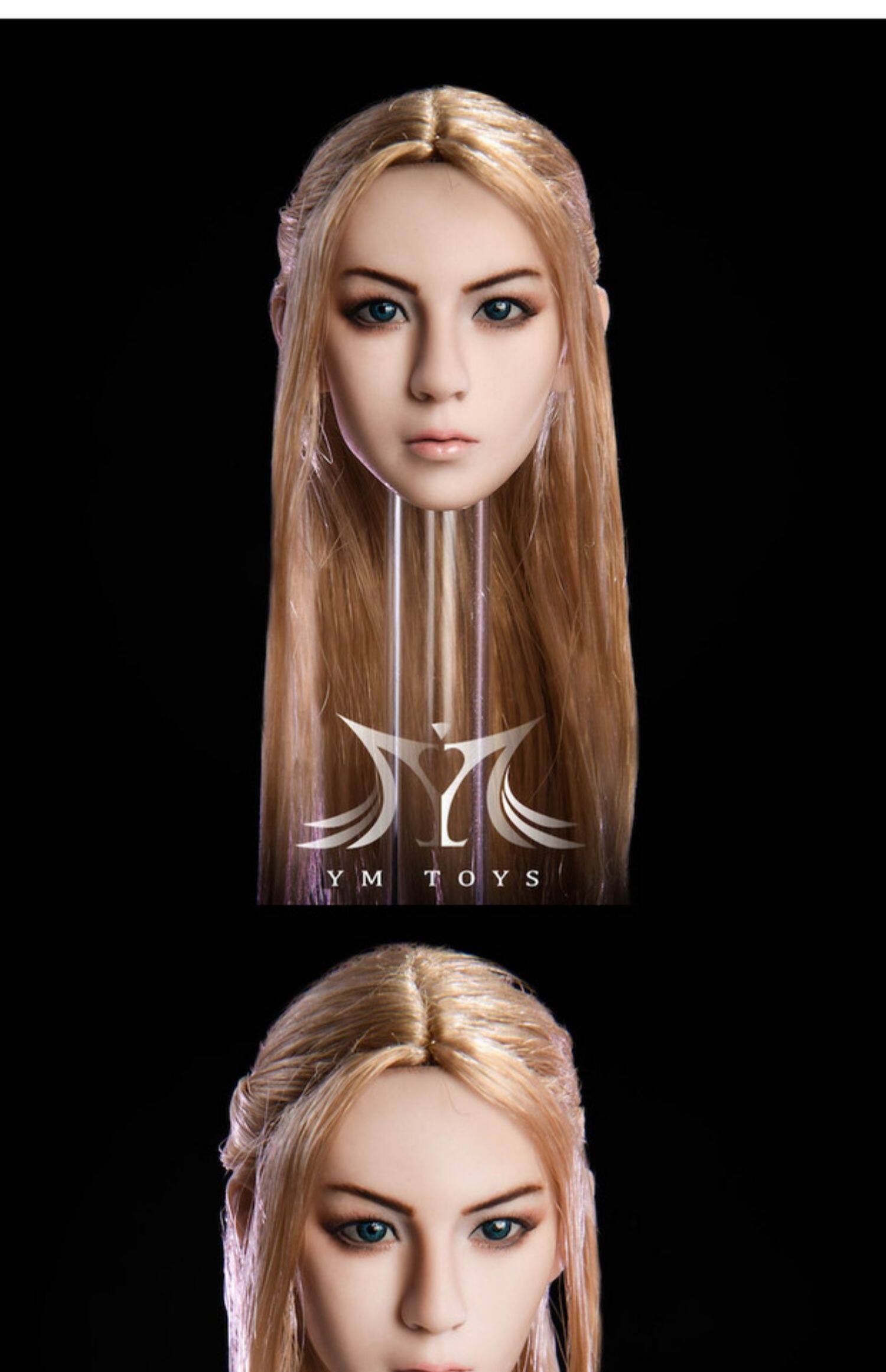 ymtoys 1:6女兵人偶 美女头雕 精灵 可替换耳朵 适合包胶女素体