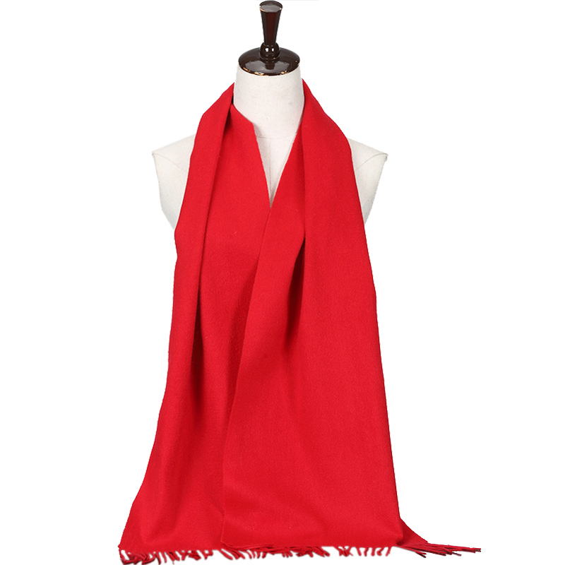 Hengyuanxiang Wool Scarf Women's Winter Warm Wild Red Scarf Men's Long Scarf Korean Version Pure Color Chinese Red