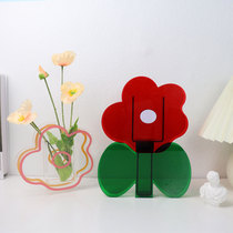 Acrylic vase ins wind net red modern minimalist living room flower arrangement dried flower water vase desktop creative decoration