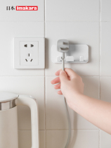Japan power supply plug hook Kitchen viscose wall-mounted key wire storage free punching strong non-marking sticky hook