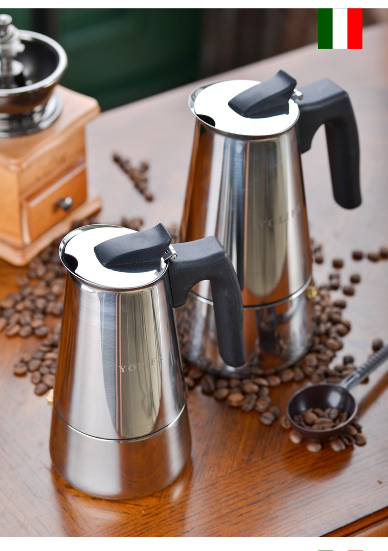 不锈钢摩卡壶电热意式手冲咖啡壶煮家用咖啡器具套装便携萃取壶