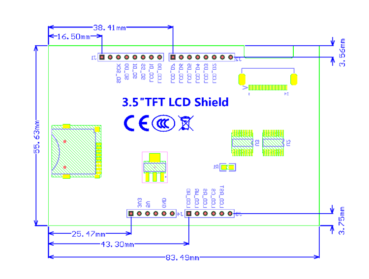 5寸tft彩屏模块 320x480超高清液晶屏 支持 r3 mega2560 due