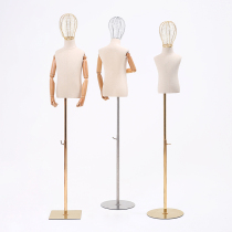 Childrens model props half-body window display stand for men and women children childrens clothing store iron wire head iron base human platform