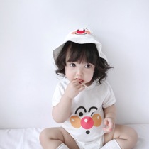 SonnyGirl summer new product Anpanman romper baby thin one-piece triangle climbing clothes pure cotton summer clothes