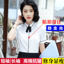 Hotel Front Desk Summer Short Sleeve Shirts Career Package Womens Catering Bar KTV Beauty Worksuit