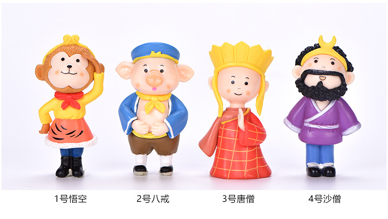 西游记人物小摆件唐僧师徒四人树脂玩偶微景观摆件手工课diy材料