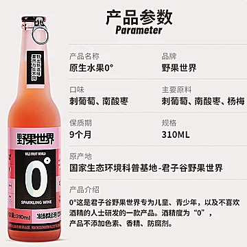 野果世界无酒精起泡酒310ml*6礼盒装[50元优惠券]-寻折猪