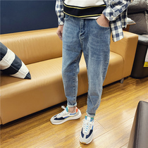 2020 spring new jeans men slim fashion small feet pants youth Japanese fashion brand Harun trousers burst handsome