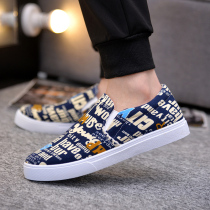 Spring mens casual shoes mens shoes slip on lazy shoes canvas shoes breathable board shoes old Beijing cloth shoes trendy shoes