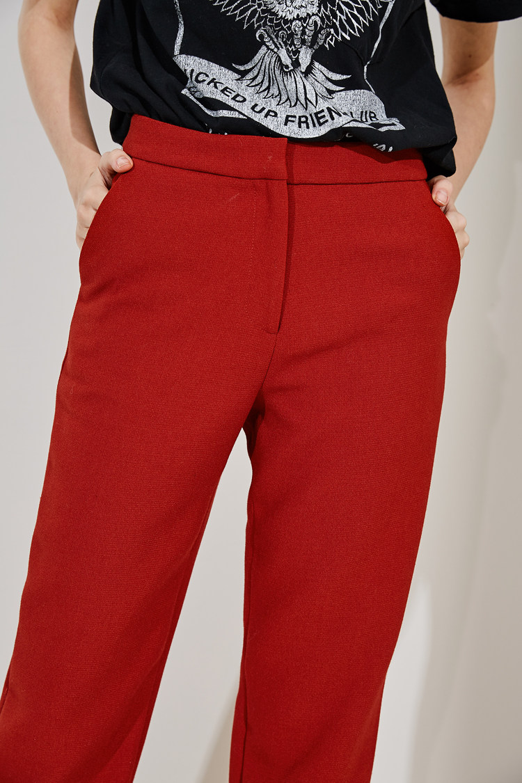 limited special) beautiful red good pants type ladies casual