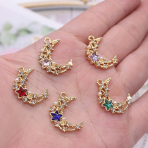 Rhinestone star moon small pendant pendant diy bajituo small accessories decorative millet handmade materials
