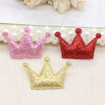 4cm glitter crown diy childrens baby handmade clip hair accessories bow hair clip material patch