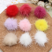 3cm mink fur ball plush ball diy childrens hair accessories hair clip head flower brooch material accessories