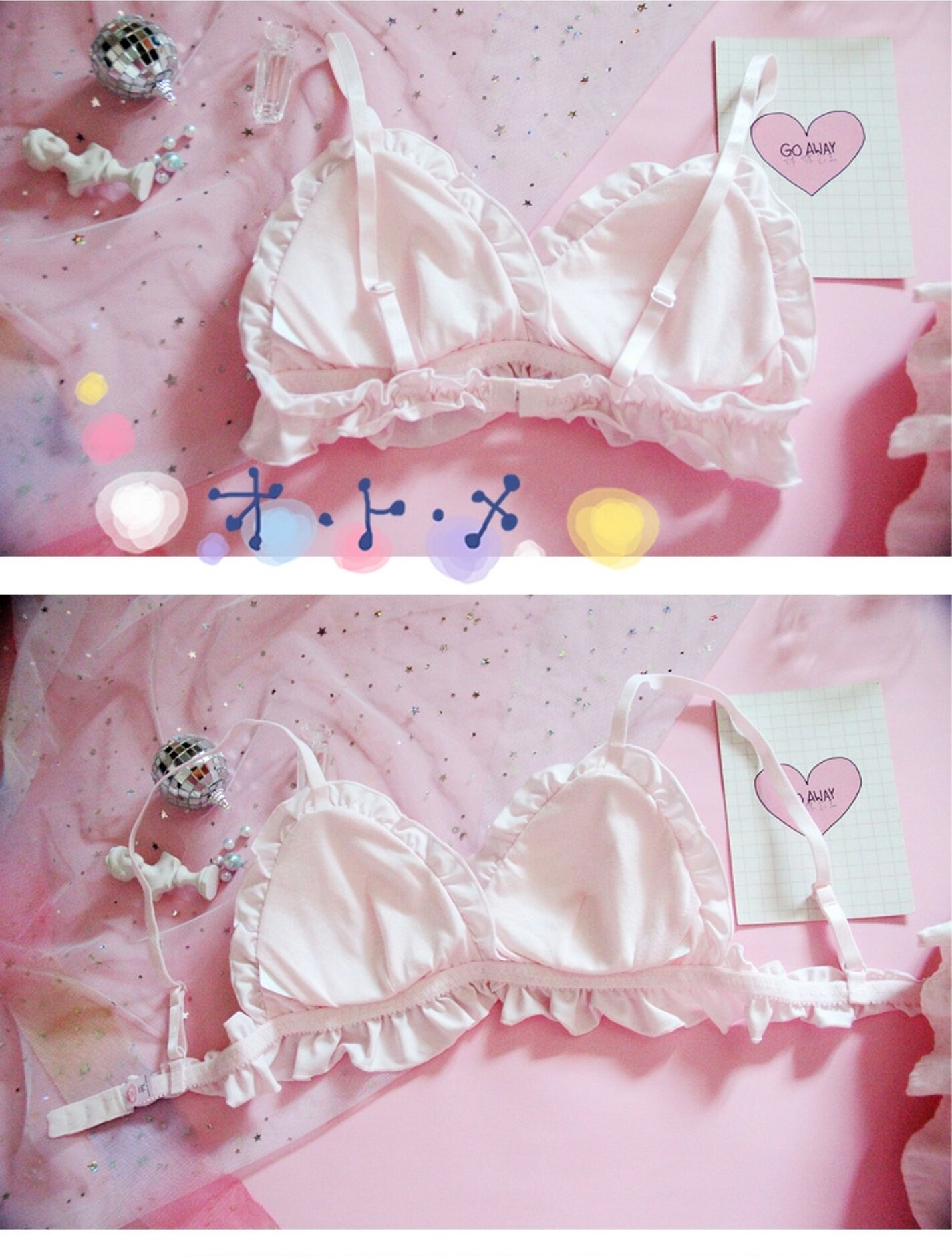 日系软妹萝莉可爱少女心洛丽塔兔耳朵内衣无钢圈三角杯文胸套装