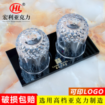 Custom acrylic hotel tooth storage box Water coaster Teacup Hotel room toiletries glass bottom pad