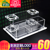 Acrylic transparent microphone microphone stand KTV guest room desktop microphone stand Hotel hotel crystal seat customization