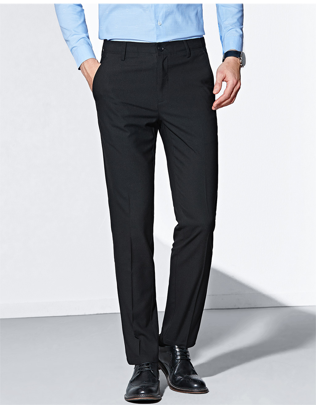 七匹狼男士西裤 2018春夏新款中青年直筒商务中腰西装裤子男装