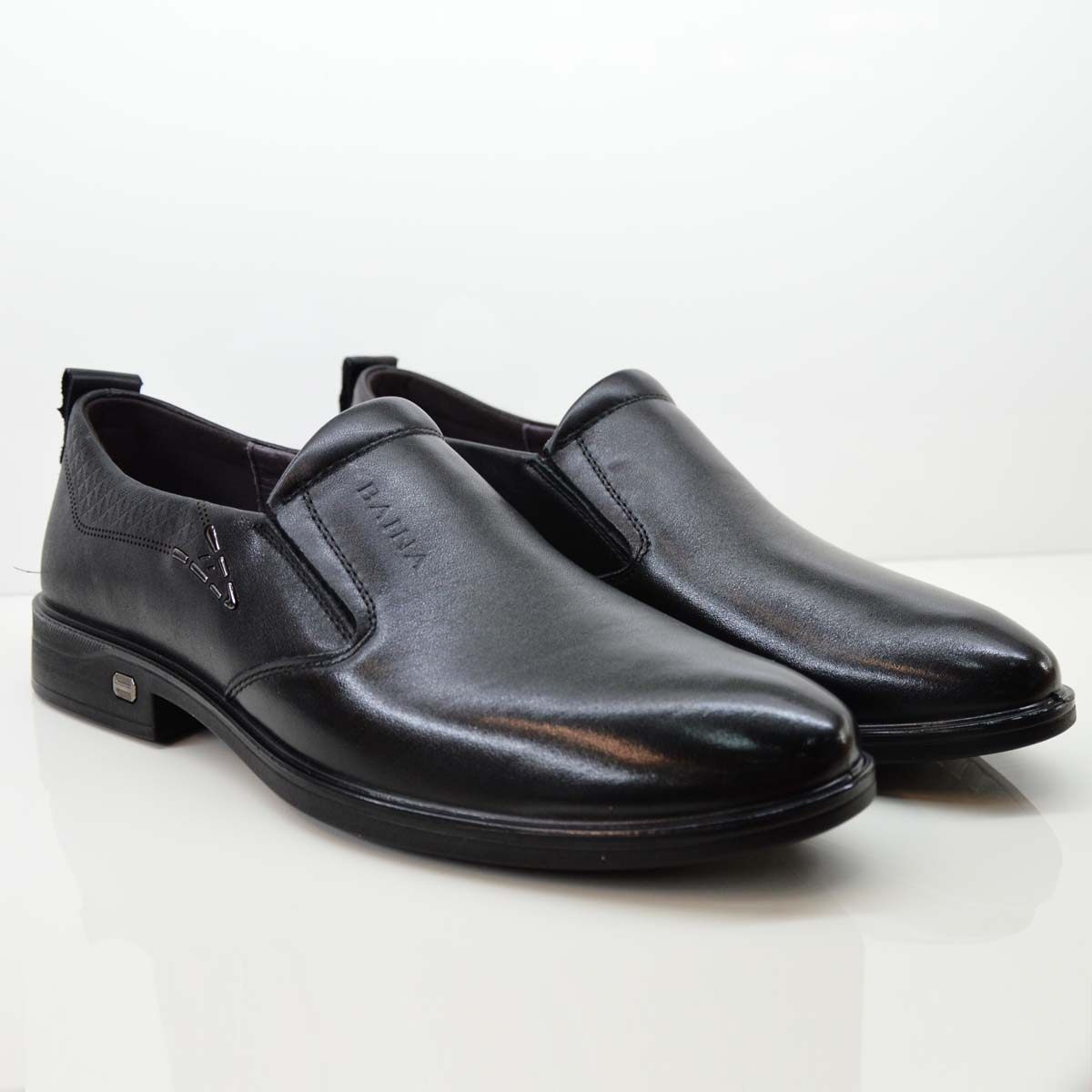 佰纳男鞋2017秋冬季男士商务皮鞋男黑色休闲真皮正装透气圆头鞋子