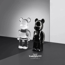 Japanese straight hair 11 1Bearbrick x Baccarat Bakara crystal cut Bear height about 14cm
