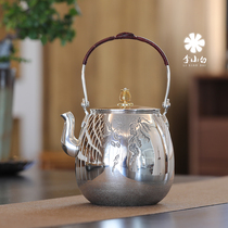 Li Xiabai silver pot pure handmade silver pot sterling silver 9999 kettle sterling silver pot master carved silver pot