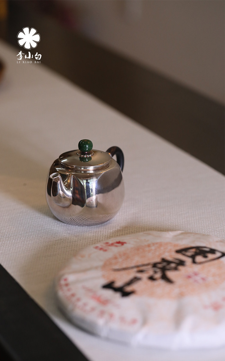 李小白银壶 纯银9999泡茶银壶 纯银泡茶壶 泡茶银壶 烧水银壶