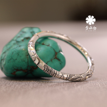 Li Xiaopai 9999 sterling silver bracelet handmade sterling silver bracelet hollow Lotus pure silver bracelet silver jewelry jewelry