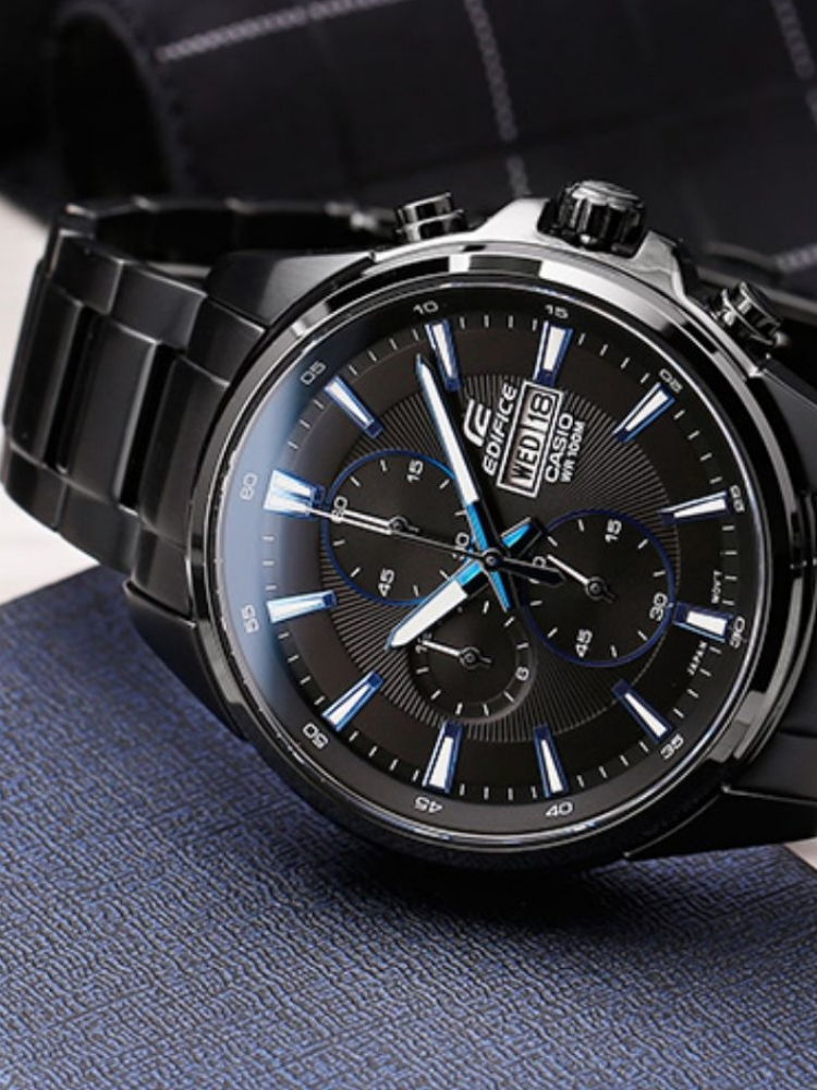 卡西欧 三眼指针蓝宝石镜面手表-我的男票是潮男